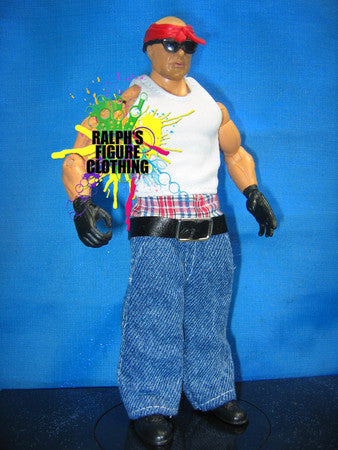 Konnan White Shirt and Blue Pants